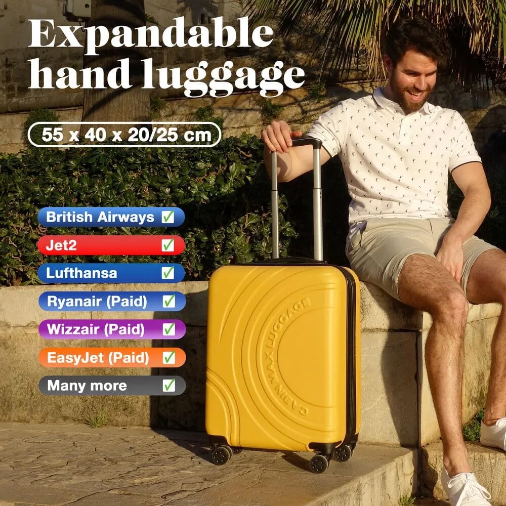 Velocity 55x40x20cm (22x16x8) Expandable Suitcase 4 Wheel Luggage Cabin Bags Suitable for Ryanair, Easyjet, Jet 2 Paid Carry On (Mint Green)