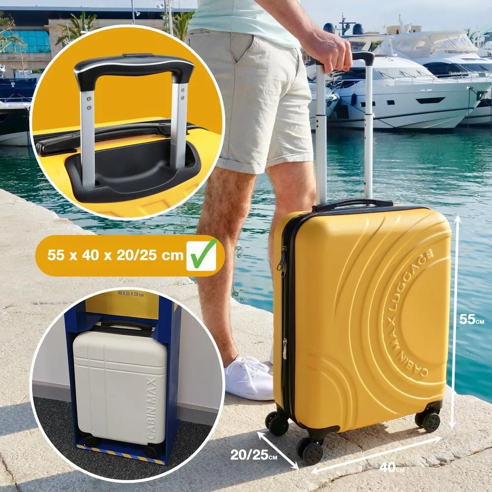 Velocity 55x40x20cm (22x16x8) Expandable Suitcase 4 Wheel Luggage Cabin Bags Suitable for Ryanair, Easyjet, Jet 2 Paid Carry On (Mint Green)