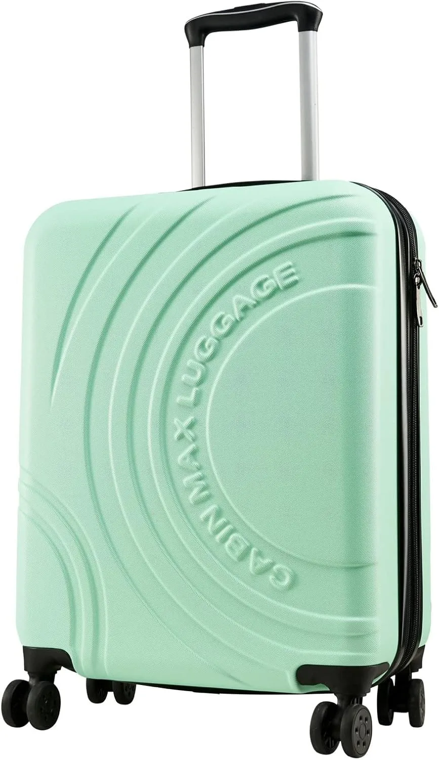 Velocity 55x40x20cm (22x16x8) Expandable Suitcase 4 Wheel Luggage Cabin Bags Suitable for Ryanair, Easyjet, Jet 2 Paid Carry On (Mint Green)