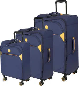 Verage 3-Piece Set Ultralight Luggage Sets Softside Expandable Suitcase with Spinner Wheel Navy (20/24/29)