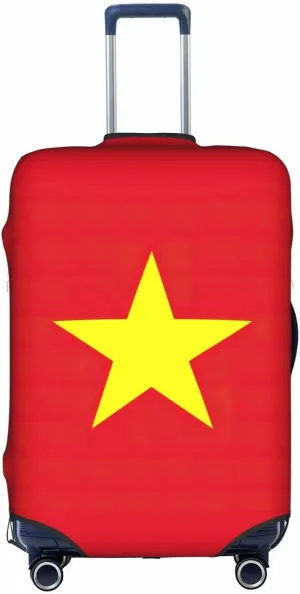 Vietnamese flag Print Washable Suitcase Cover Protective Luggage Cover Anti Scratch Travel Gear Protector