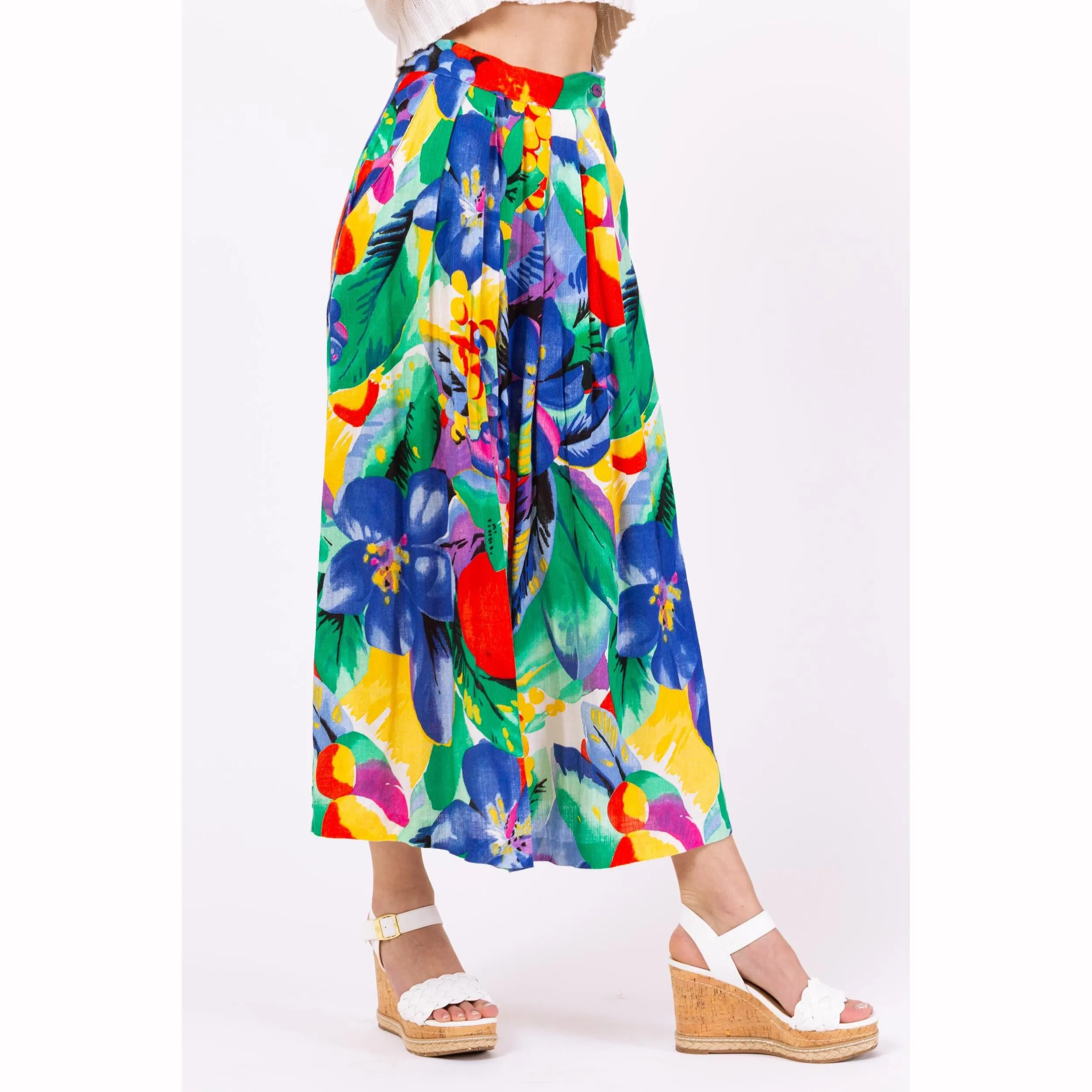 Vintage 90s Fruit Print & Floral Wrap Skirt - Extra Small, 24" Waist