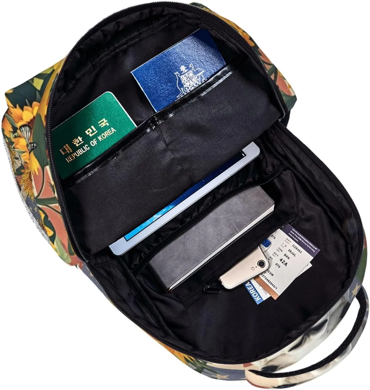 Vintage American Flag Alpaca Sunflower Backpack Adjustable Shoulder Bag 15 Inch Laptop Backpacks for Travel Hiking Outdoor