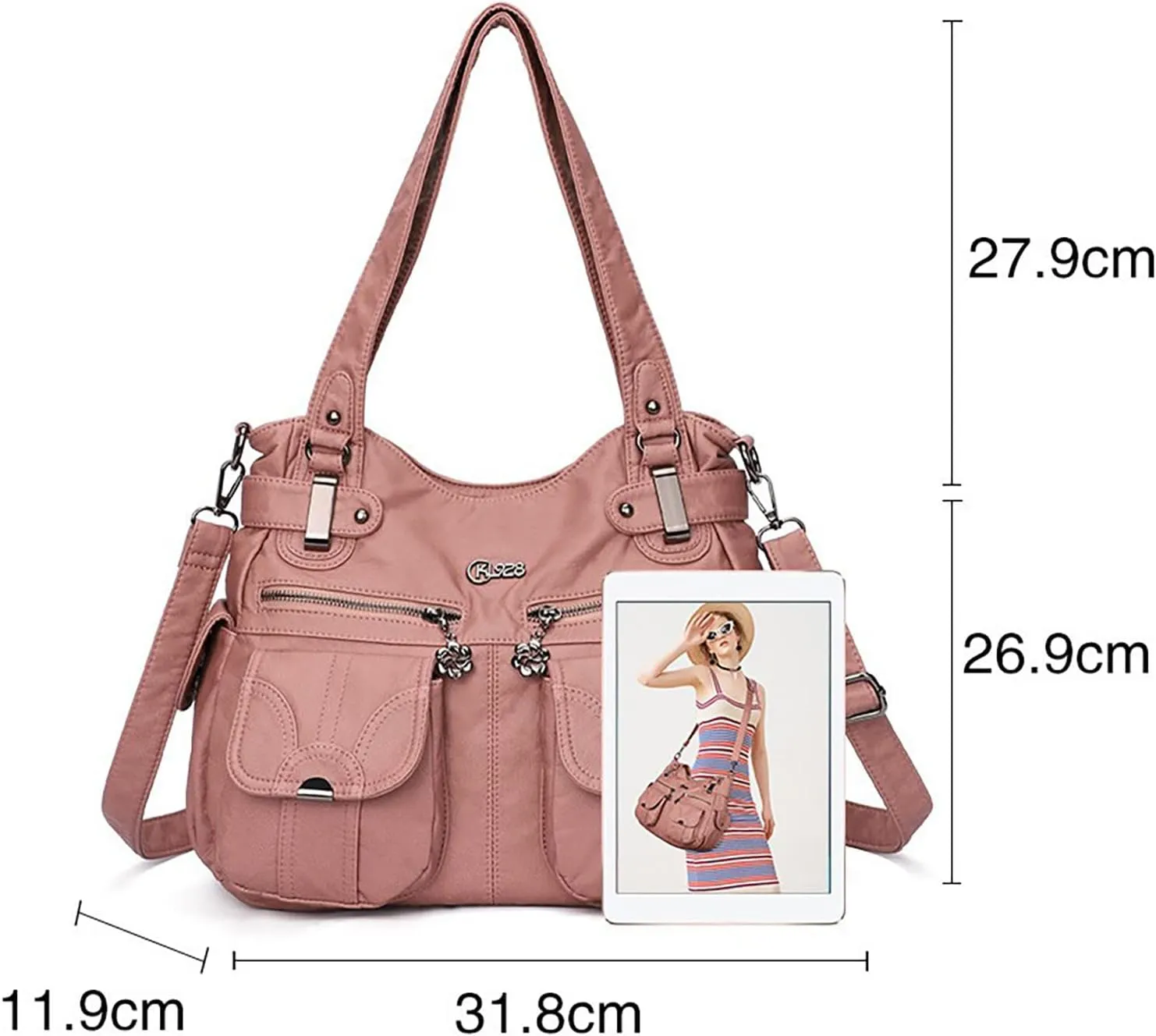 Vintage Handbag Foreign Trade Fashion Women's Shoulder Bag European And Large Capacity PU Portable Shoulder Bag