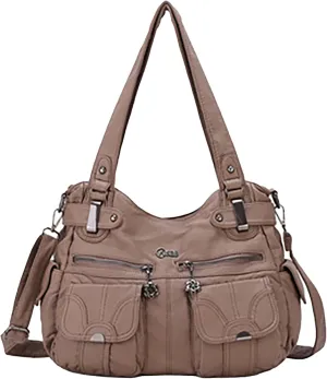 Vintage Handbag Foreign Trade Fashion Women's Shoulder Bag European And Large Capacity PU Portable Shoulder Bag