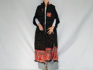 Vintage Rabari Wool Shrug. Embroidered, Mirrorwork