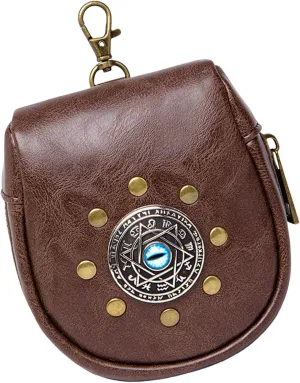 Waist bag,Medieval Embossed PU Leather Belt Pouches Retro Coin Purse for Halloween Party Costume Costume Accessory