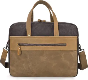 Waterproof Briefcase Waxed Canvas Briefcase Bag Large Carrying Briefcases for Business Travel Work
