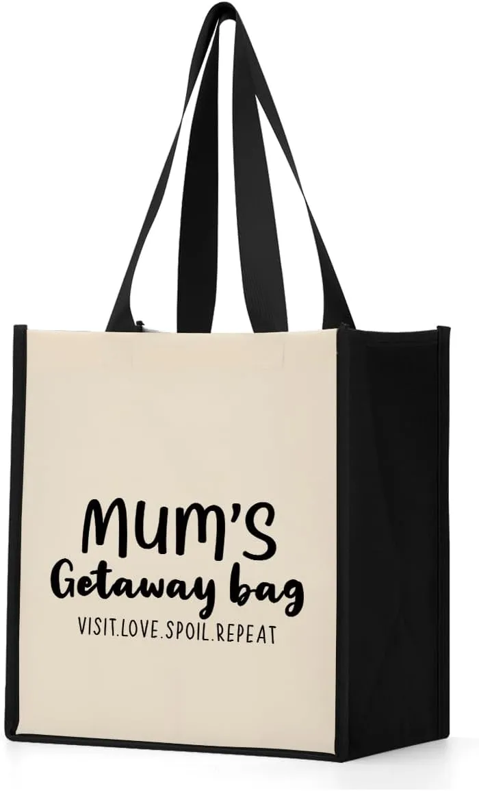 Waterproof Tote Bag Reusable Grocery Bags Beach Bag Mom Gifts Grandma Gifts Ideas for Grandma Mom Mum Nana Mimi