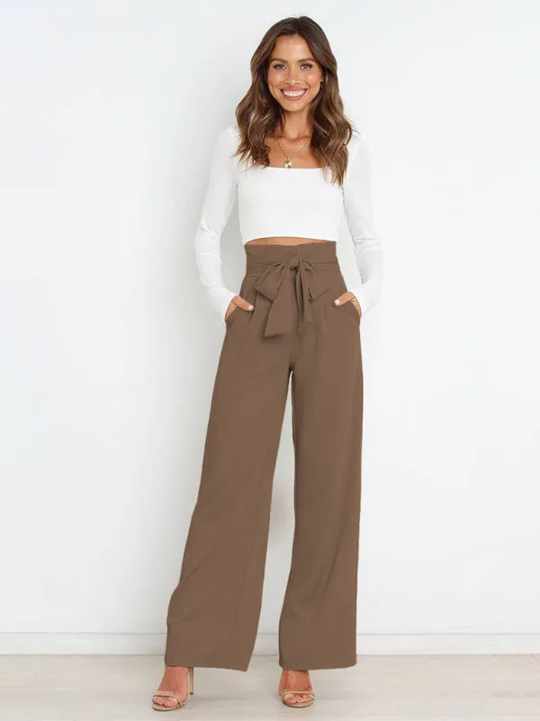 Wide Leg Trousers - Chic And Fun Belted
