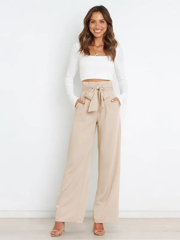 Wide Leg Trousers - Chic And Fun Belted