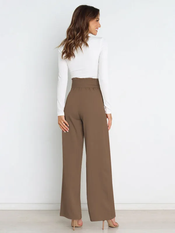 Wide Leg Trousers - Chic And Fun Belted