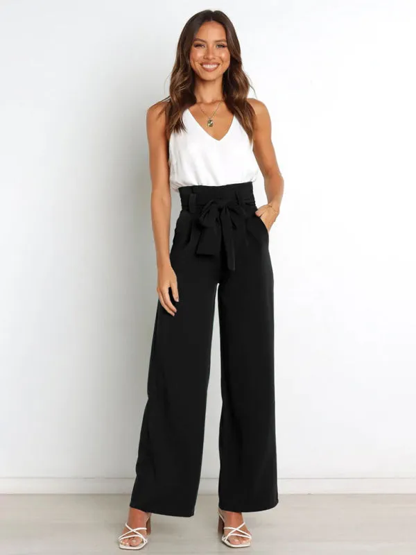 Wide Leg Trousers - Chic And Fun Belted