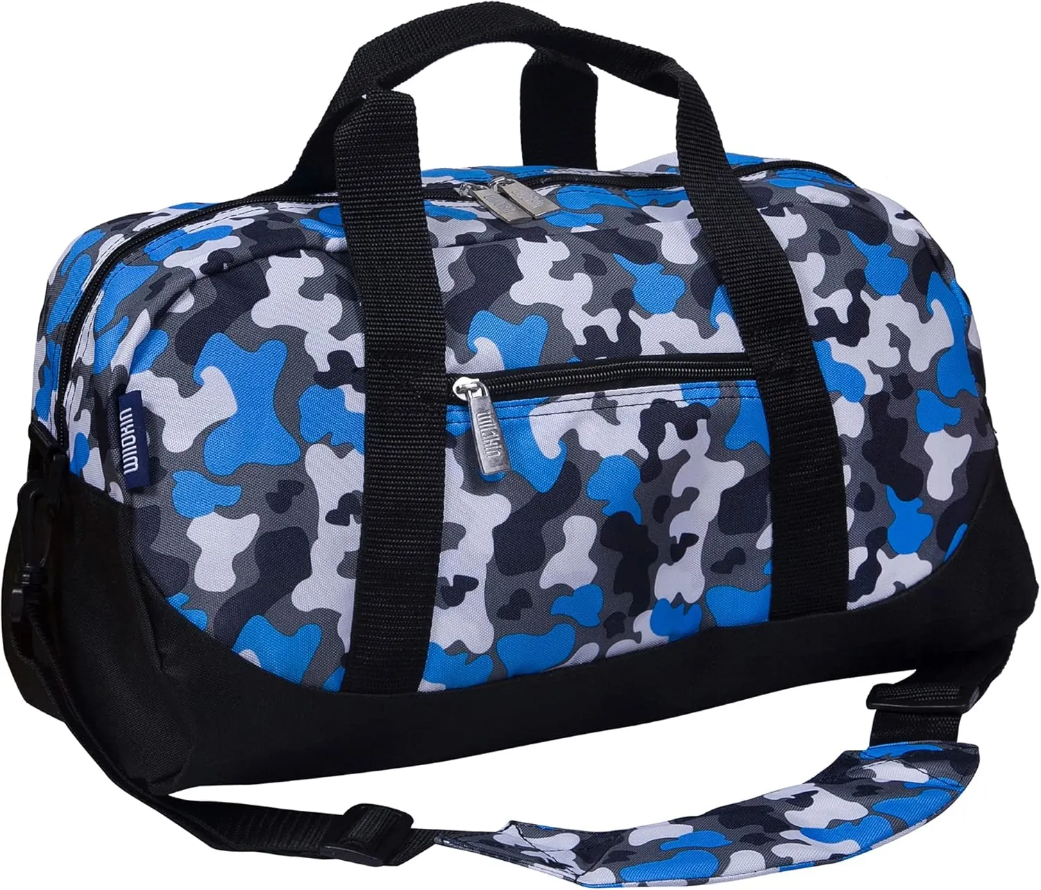 Wildkin Kids Overnighter Duffel Bag  Carry-On Size, Ideal for School & Sleepovers  Blue Camo