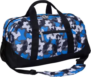 Wildkin Kids Overnighter Duffel Bag  Carry-On Size, Ideal for School & Sleepovers  Blue Camo
