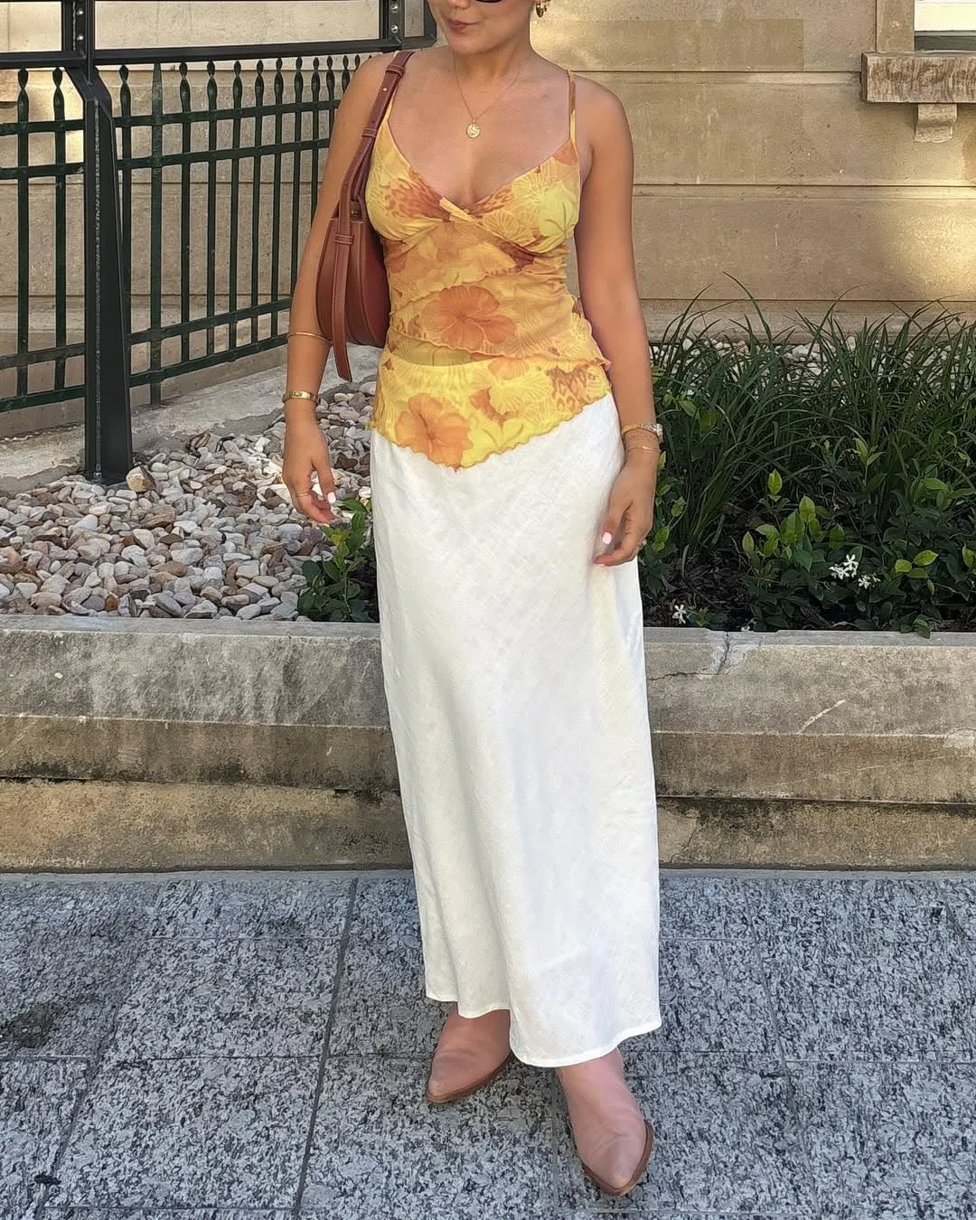 Women Floral Print Camisole Y2k V Neck Mesh Sheer Tank Top Coquette Spaghetti Strap Ruffle Layered Cami Tops