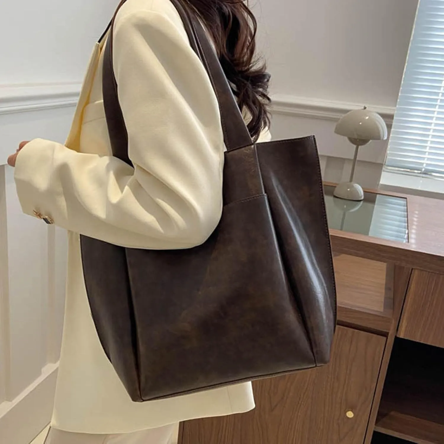 Women Handbags Top Handle Satchel Purse Shoulder Bag Hobo Bag Work Set 2pcs Hobo, Silver