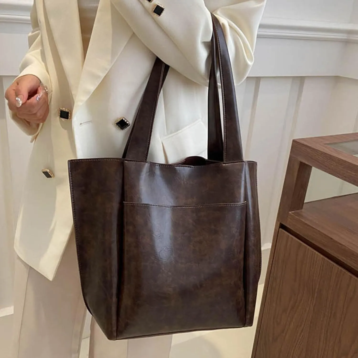 Women Handbags Top Handle Satchel Purse Shoulder Bag Hobo Bag Work Set 2pcs Hobo, Silver