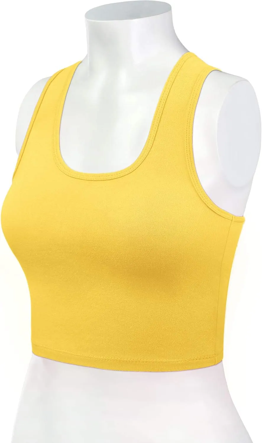 Women's Sleeveless Racerback Crop Camisole Tank Tops Cotton Basic Shirts