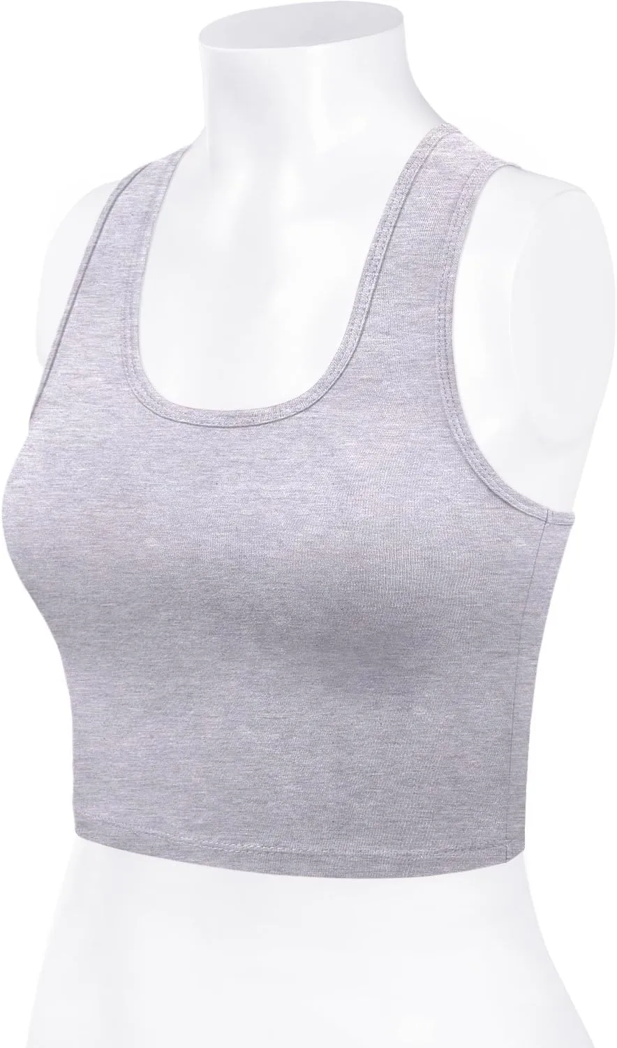 Women's Sleeveless Racerback Crop Camisole Tank Tops Cotton Basic Shirts