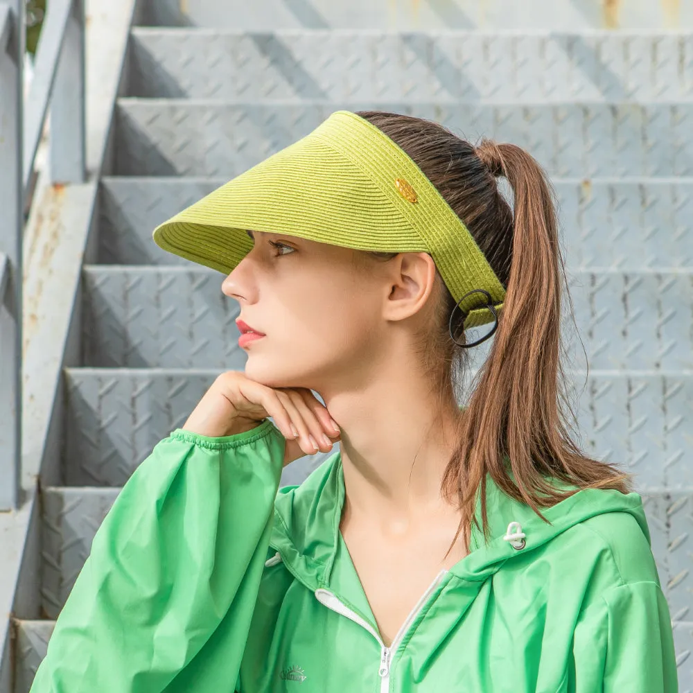 Women's Wide-Brim Roll-up Foldable Straw Hat UPF 50 