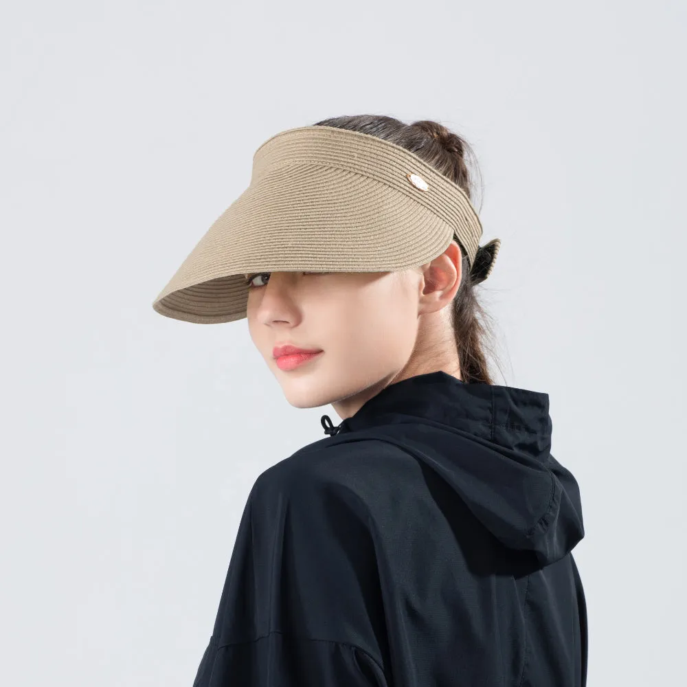 Women's Wide-Brim Roll-up Foldable Straw Hat UPF 50 