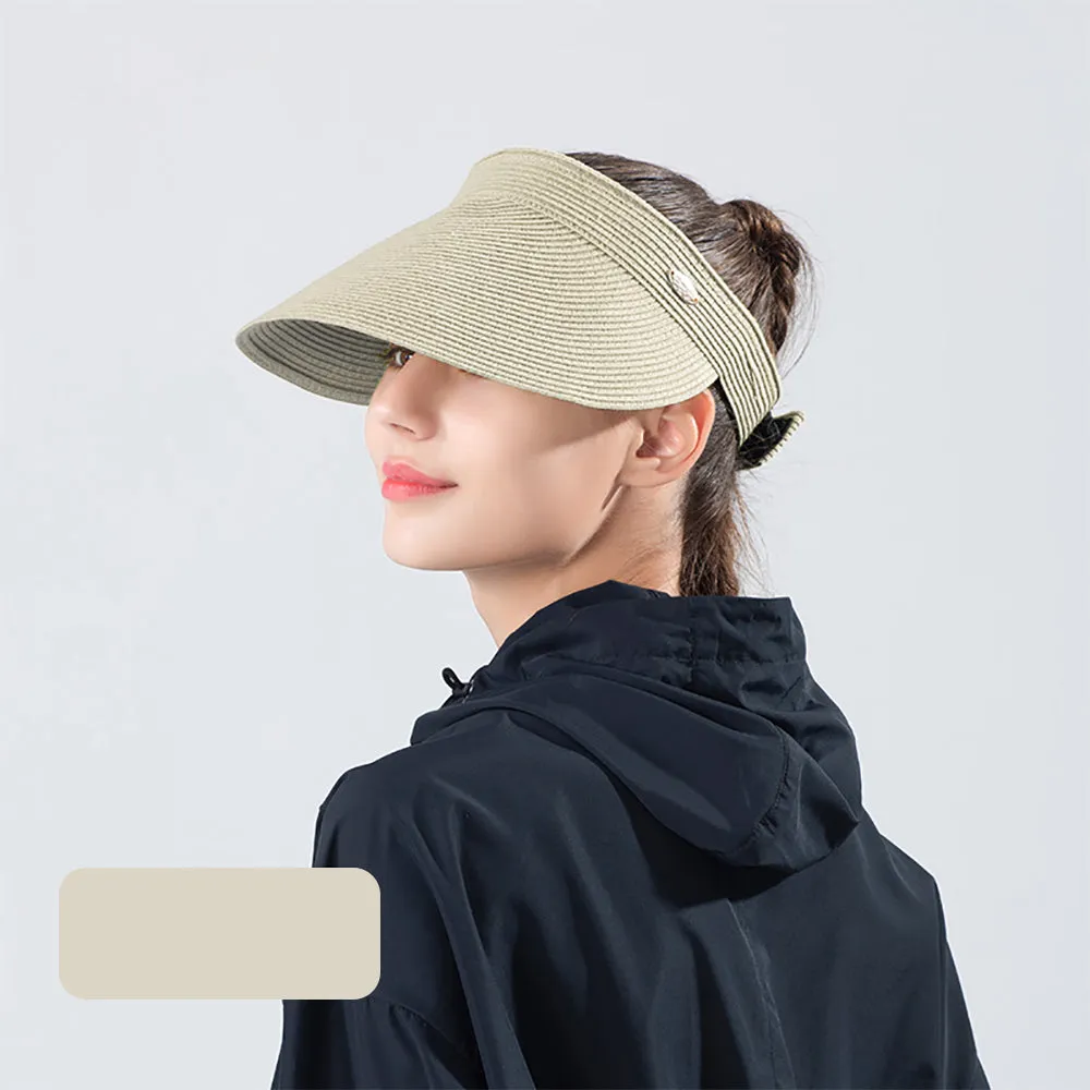 Women's Wide-Brim Roll-up Foldable Straw Hat UPF 50 