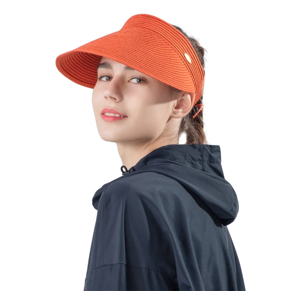 Women's Wide-Brim Roll-up Foldable Straw Hat UPF 50 