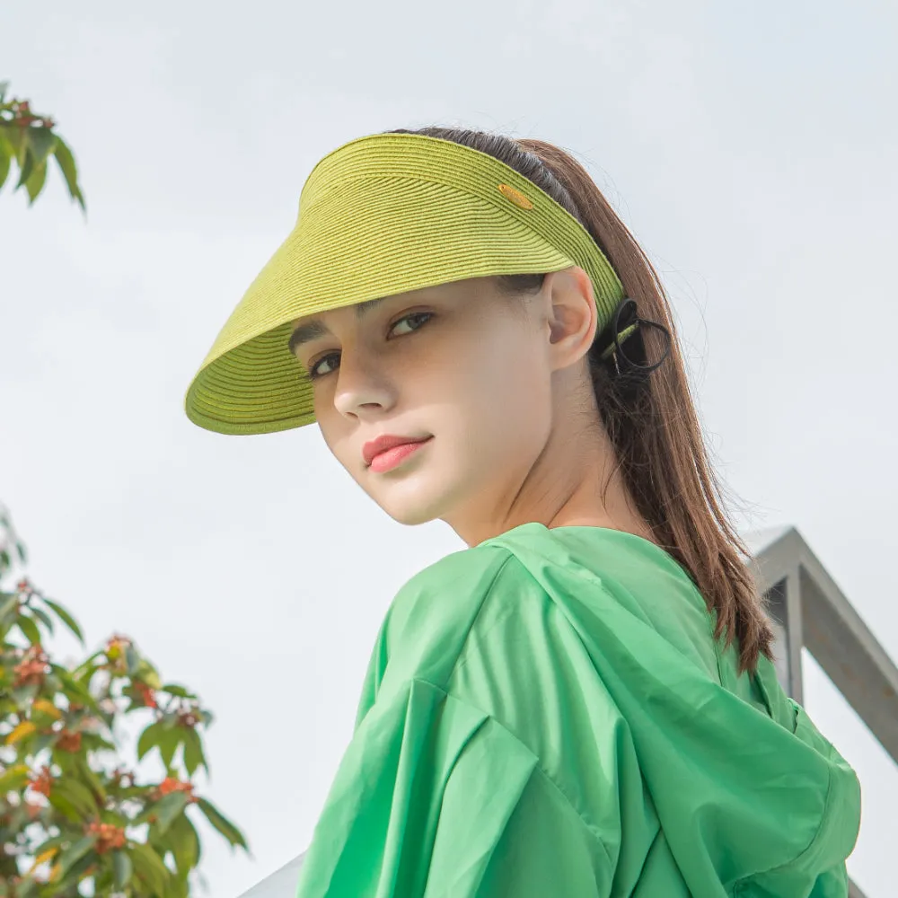 Women's Wide-Brim Roll-up Foldable Straw Hat UPF 50 