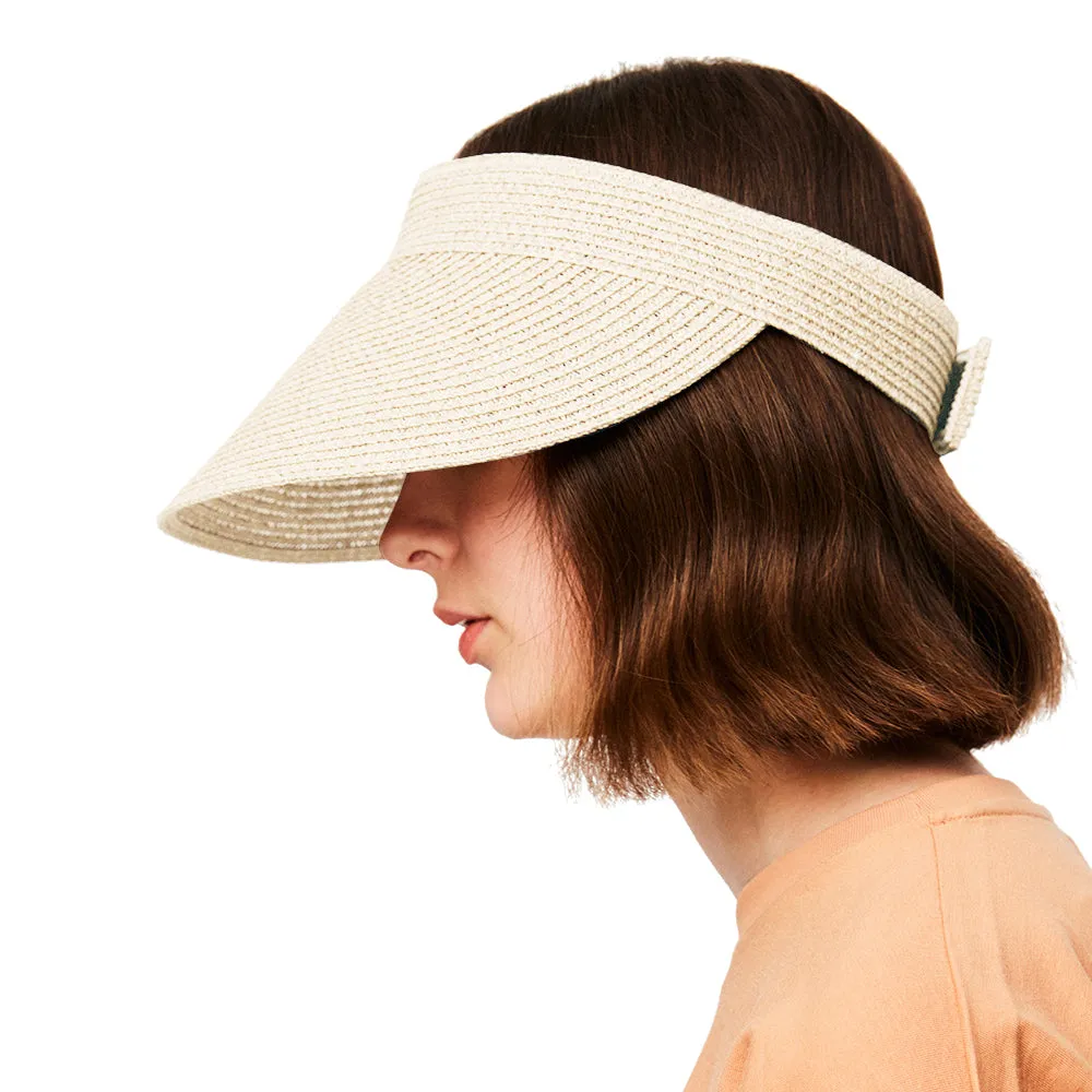 Women's Wide-Brim Roll-up Foldable Straw Hat UPF 50 