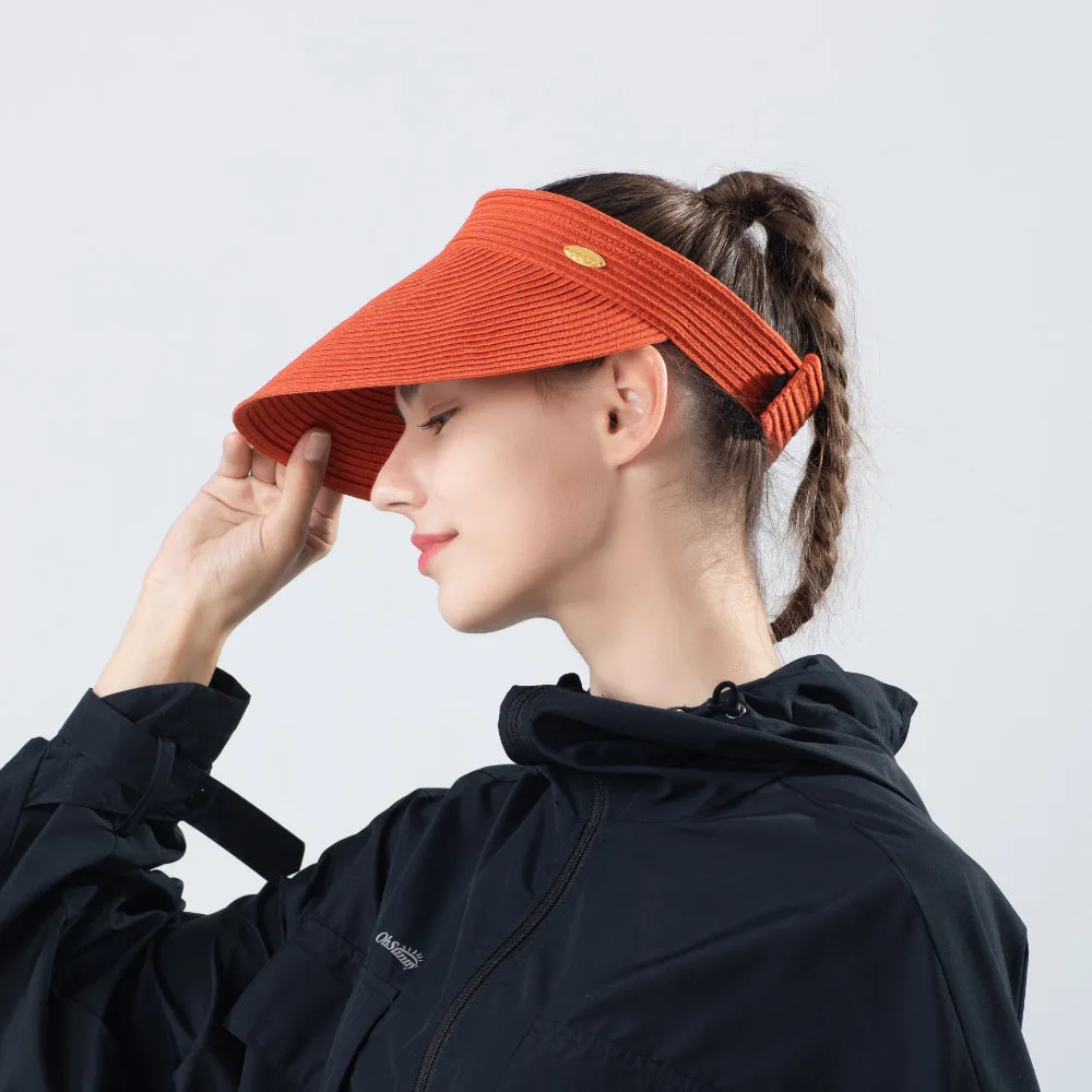 Women's Wide-Brim Roll-up Foldable Straw Hat UPF 50 