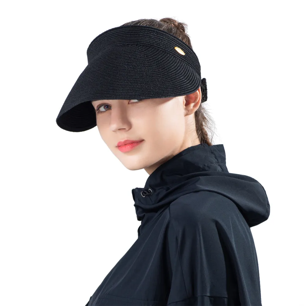 Women's Wide-Brim Roll-up Foldable Straw Hat UPF 50 