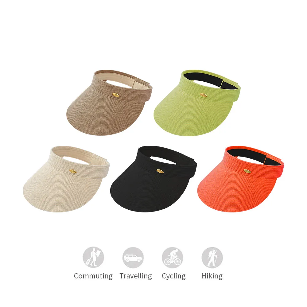 Women's Wide-Brim Roll-up Foldable Straw Hat UPF 50 