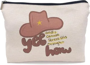 Yeehaw Cowgirl Western Makeup Bag - Nashville Girls' Cosmetic Bag, Funny Gifts for Women Cowgirls
