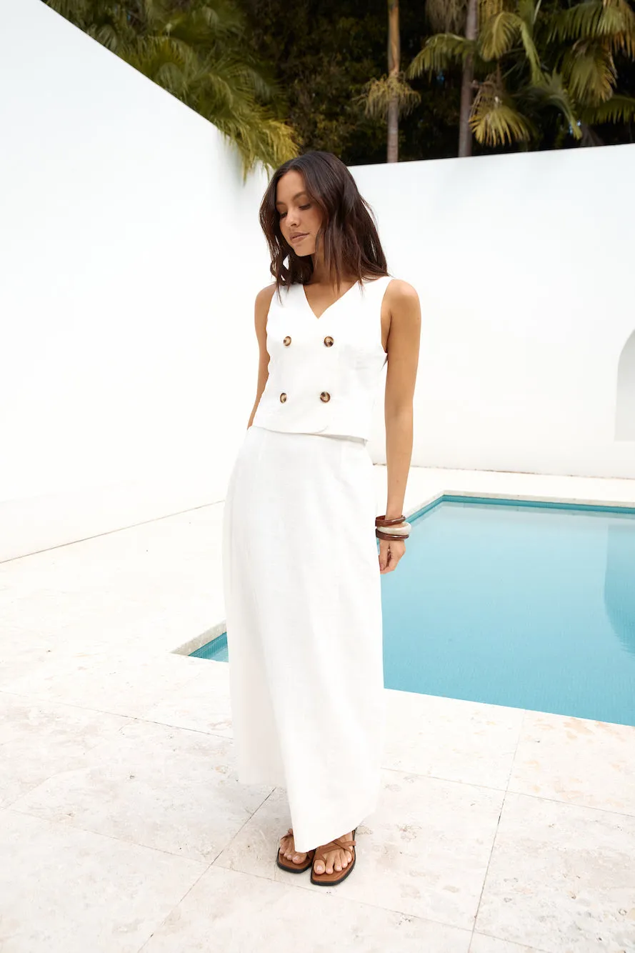 Yolanda Maxi Skirt White