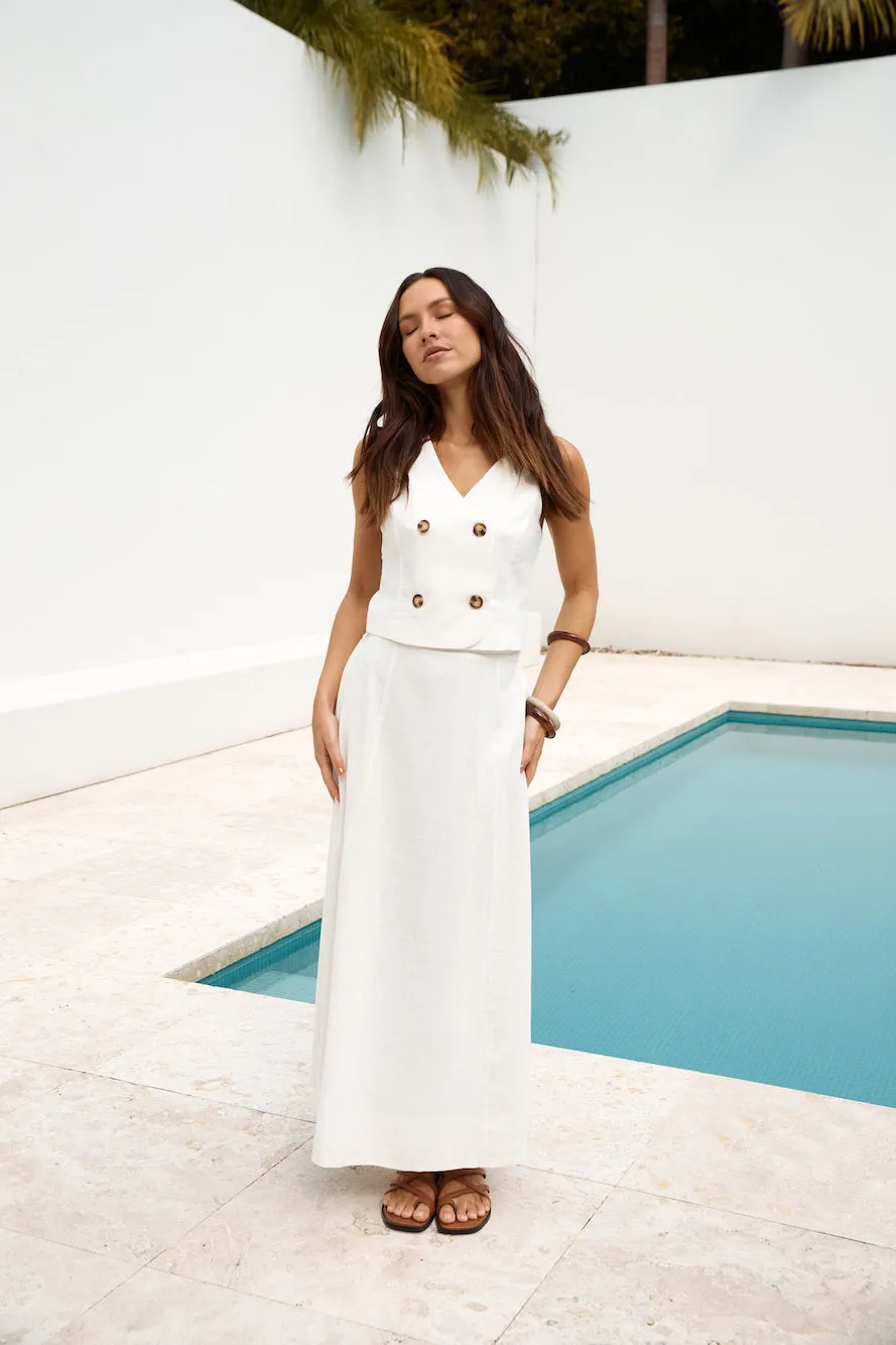 Yolanda Maxi Skirt White
