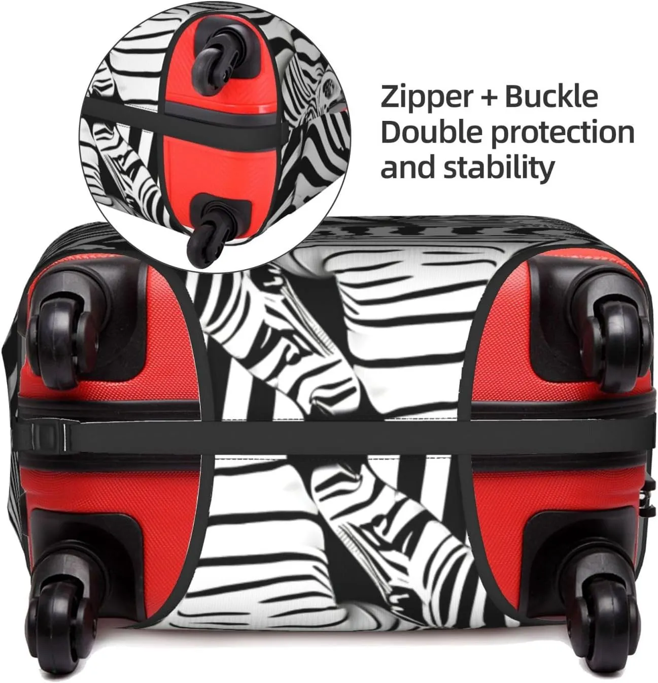 Zebra Print Washable Suitcase Cover Protective Luggage Cover Anti Scratch Travel Gear Protector